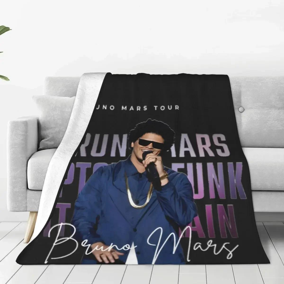 Happy Adults Toys Unisex Bruno Mars Super Soft Throw Blanket Music Singer Print Picnic Winter Babe Flannel Bedspread Carpet Sofa Bed Cover
