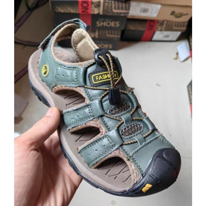 Men's Outdoor Sports Sandals Adjustable Drawstring Closed Toe Non Slip Hiking Sandals