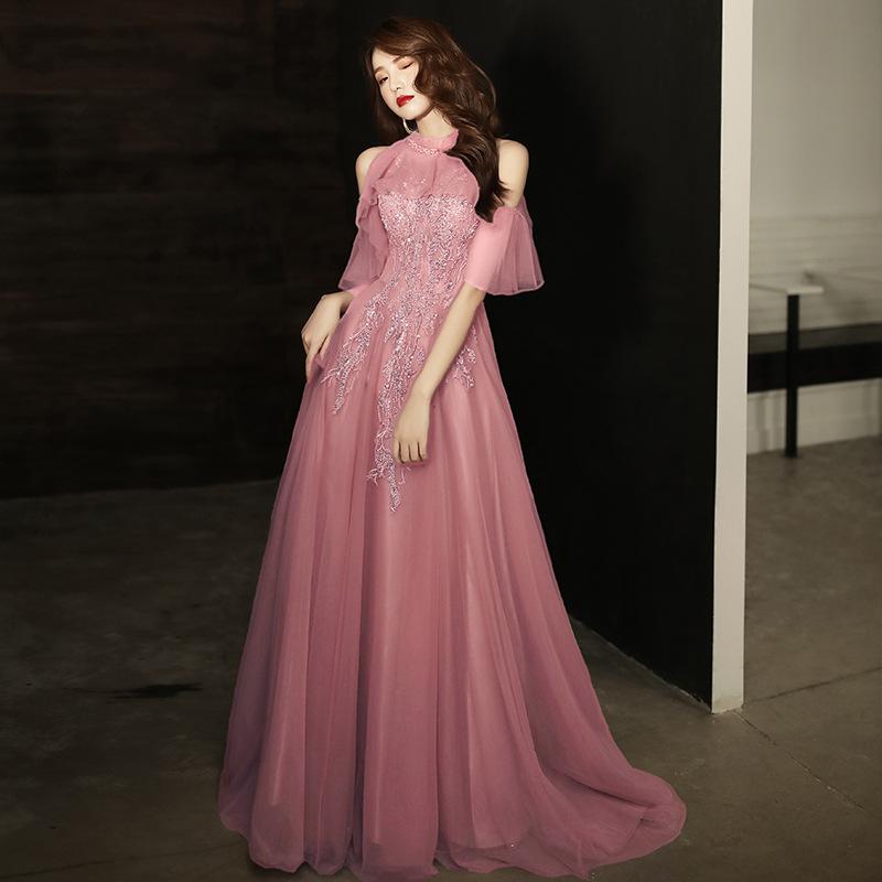 Banquet Evening Dress Female 1011 New Long Dream Fairy Temperament Socialite Annual Meeting Dress