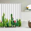 Cactus Shower Curtains Waterproof Polyester Fabric Shower Curtains Tropical Plants Bathroom Screen Curtain Home Decor 180X180cm