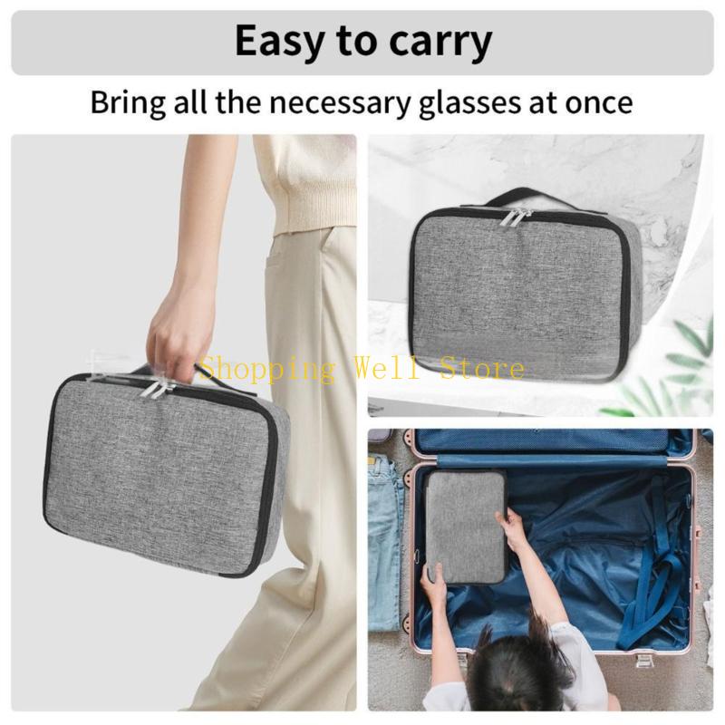KX4B Sunglasses Organiser Multiple Eyeglasses Storage Bag Glasses Holder With Expandable Slots For Travel And Daily Use