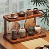 Desktop Storage Rack Durable Construction Strong Load-bearing Multipurpose Wood Tabletop Stand Storage Shelf