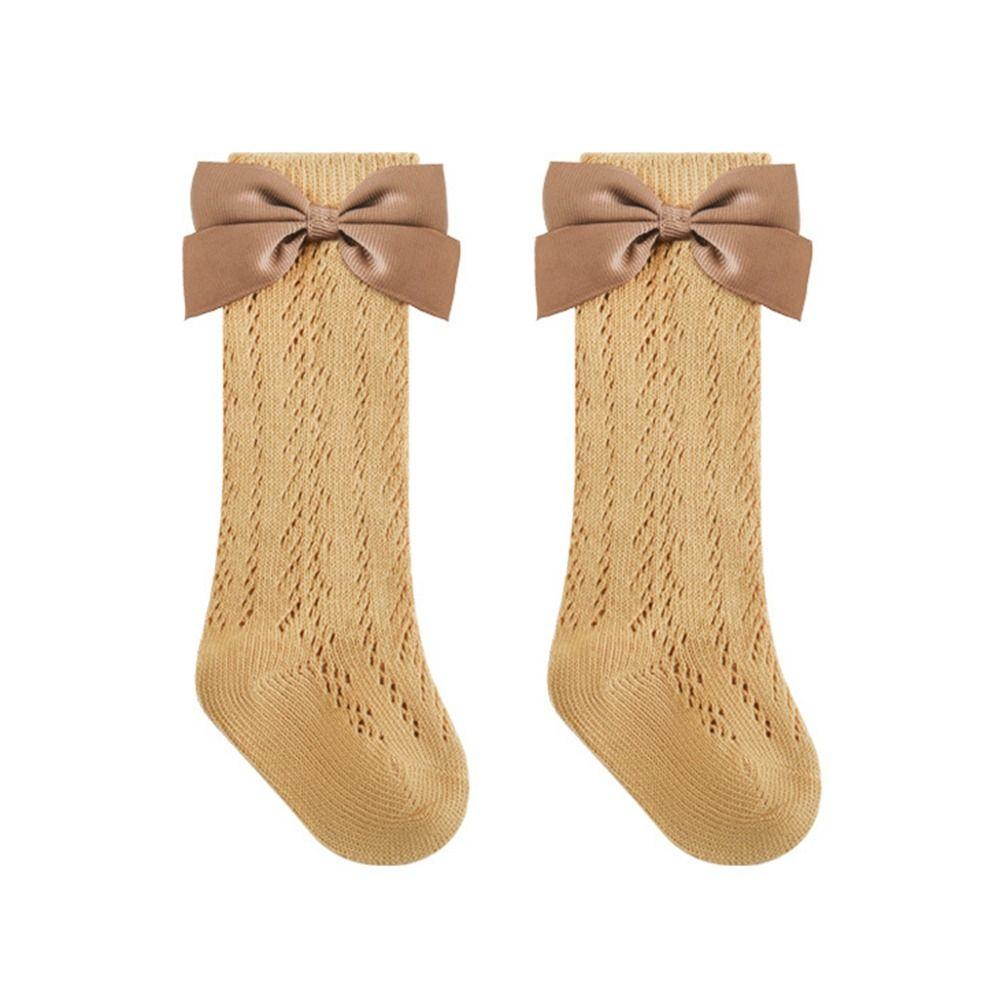 Bowknot Mesh Princess Socks Soft Children Long Tube Socks Stockings Girl's Cotton Socks  Lolita