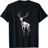 Weißes Hirschskelett Gothic Surreal Fantasy Grafik T-Shirt