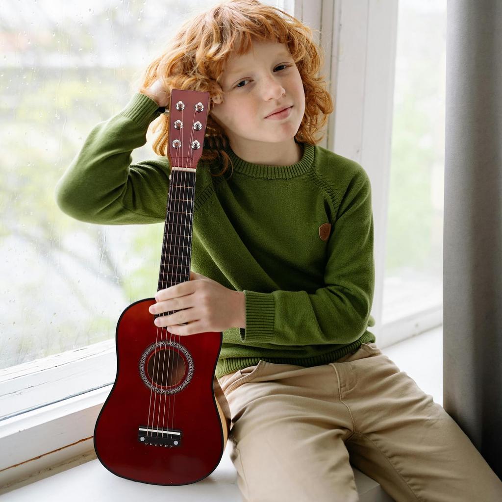 EXCEART Guitar for Beginners Wood Folk Guitar Music Learning Instrument Beginners 23-inch