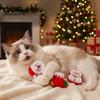 Jouets pour Chat de Noël pour Jouet de Fête, Peluche Douce Père Noël Bonhomme de Neige Élan Arbre Interactif Mâcher Morsure Jouet d'Enrichissement pour Animal de Compagnie Chats d'Intérieur Mignon Bas de Noël