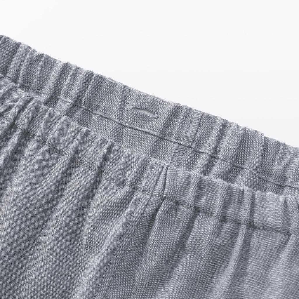 MUJI Nahtlose Doppelgaze Marineblau Größe S Herren Langarm-Schlafanzug, Streifen, (FB0YDA6S)