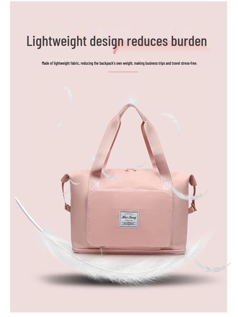 Skládací cestovní taška: Přenosná taška na jógu a fitness s oddělením na mokré a suché věci pro krátké výlety