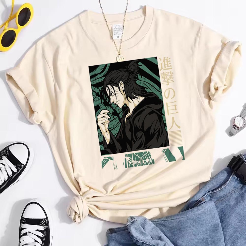 Attack On Titan Top Tees Female Graphic Harajuku Hip Hop Kawaii Y2k Anime Tshirt Punk Hip Hop Trendy Pastel Psychedelic Grunge