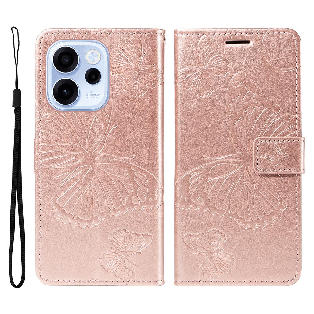 For Samsung Galaxy A56 5G/M56 5G Case Wallet Stand Imprinted Rose Butterfly PU Leather Phone Cover
