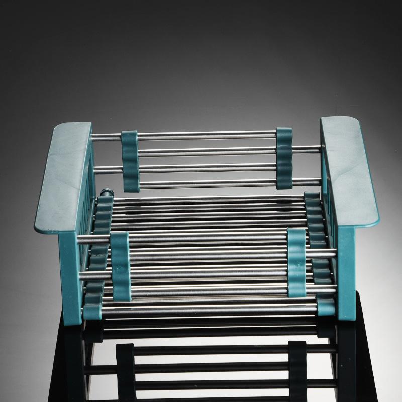 304 Stainless Steel Sink Drain Basket Retractable Dish Rack Kitchen Storage Rack Housewarming Gift Kitchen Utensils