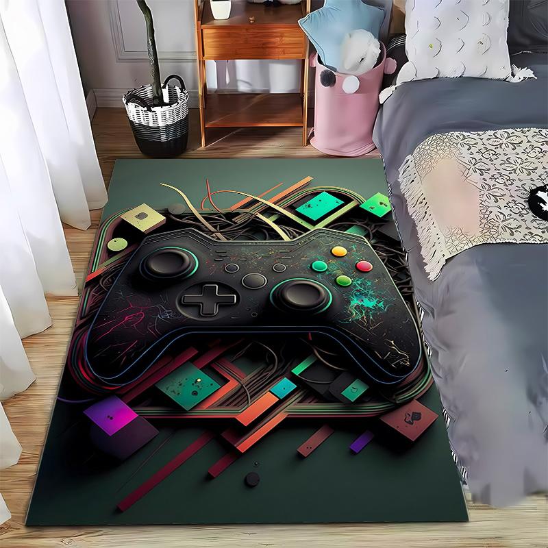 

Gaming Controller Print Design with Colorful Geometric Background for Carpets Suitable for use as an anti-slip for room and bedroom sofas 40x60cm( 15x23in )