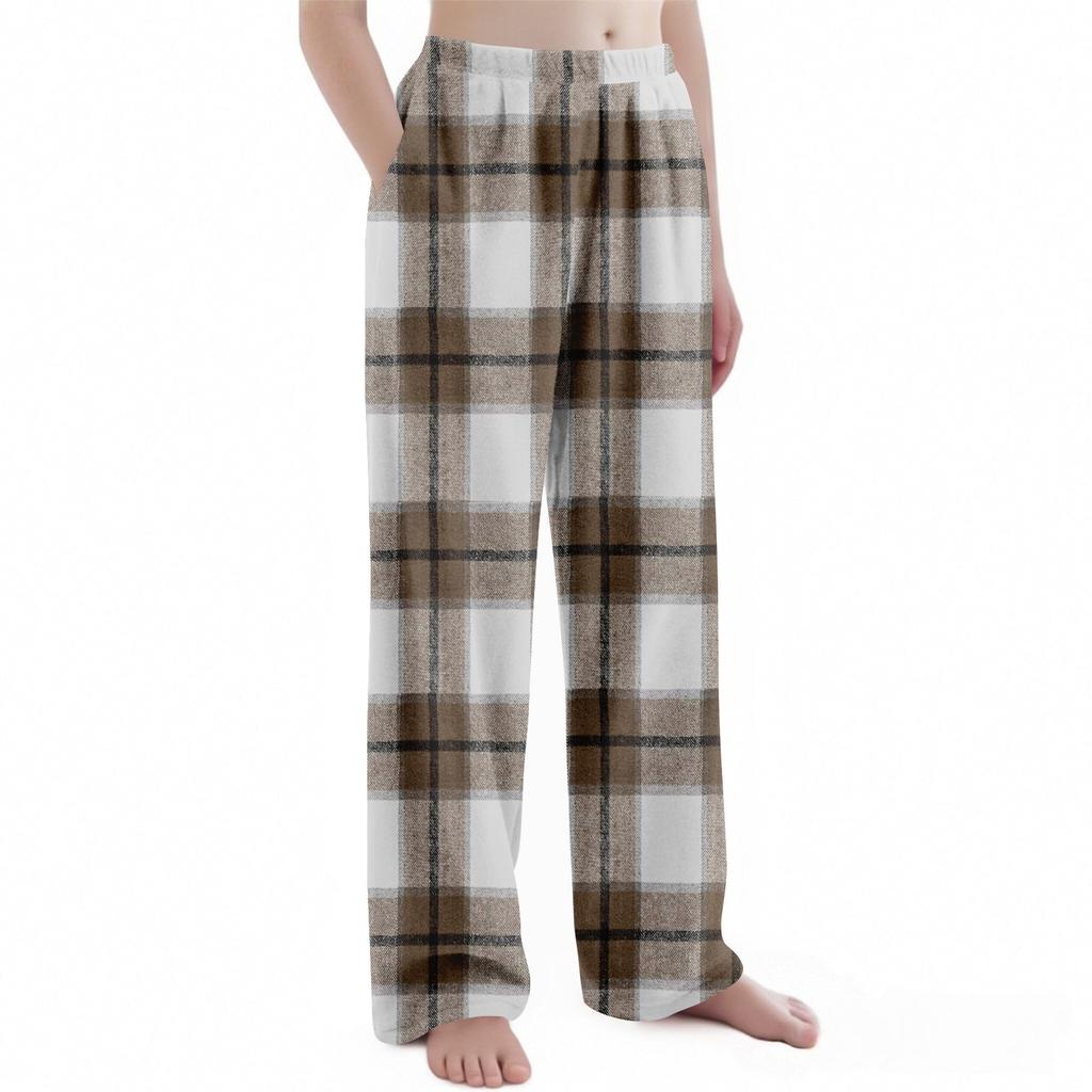 Kinder Weihnachten Karomuster Hose Plüsch Freizeithose