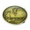 Oval Western Cowboy Hjort Bæltespænde - Browning Design, Glat Plade 4.0