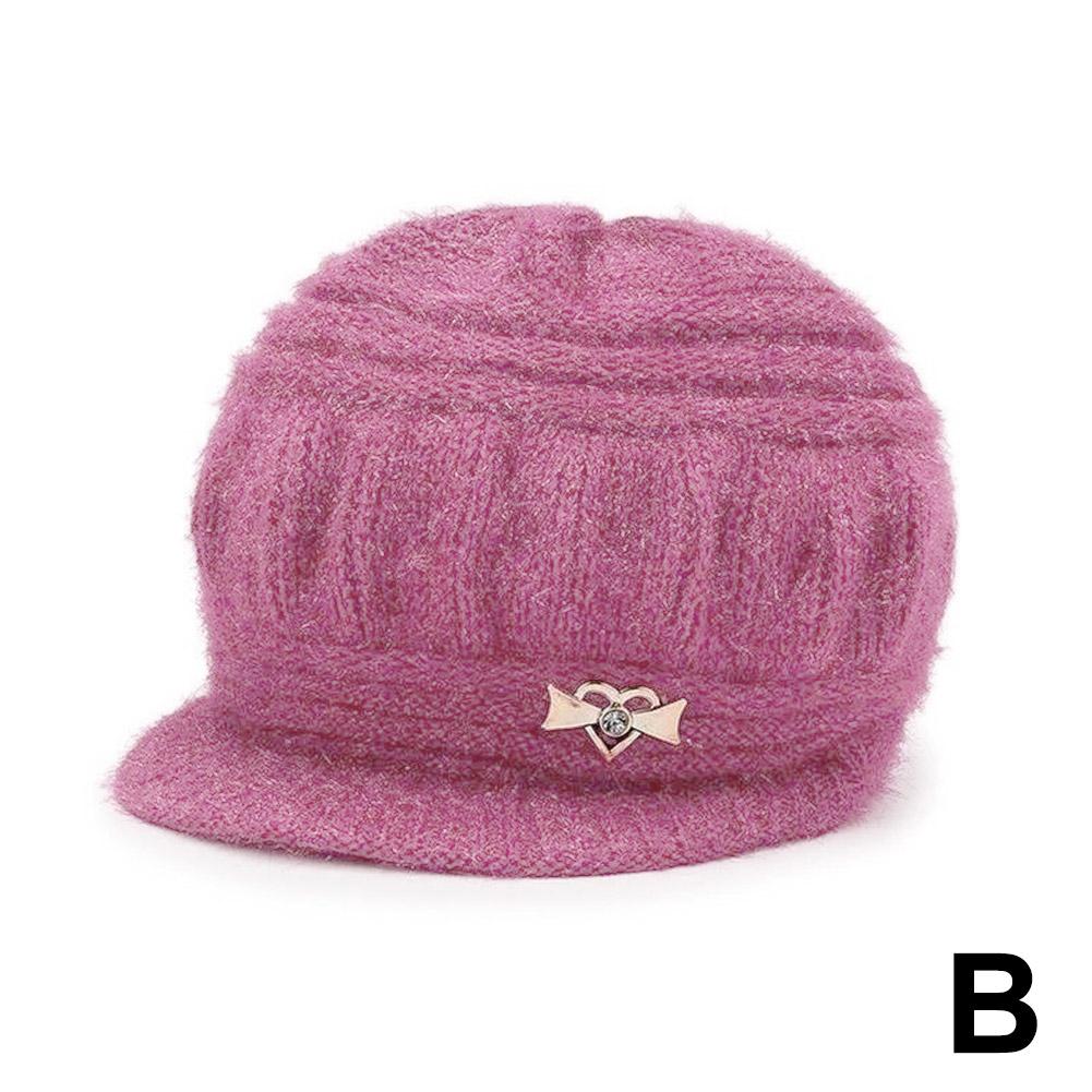 Chapeau tendance en peluche tricoté, protège-oreilles, couleur unie, chaud, hiver, automne, simple, Q2R7