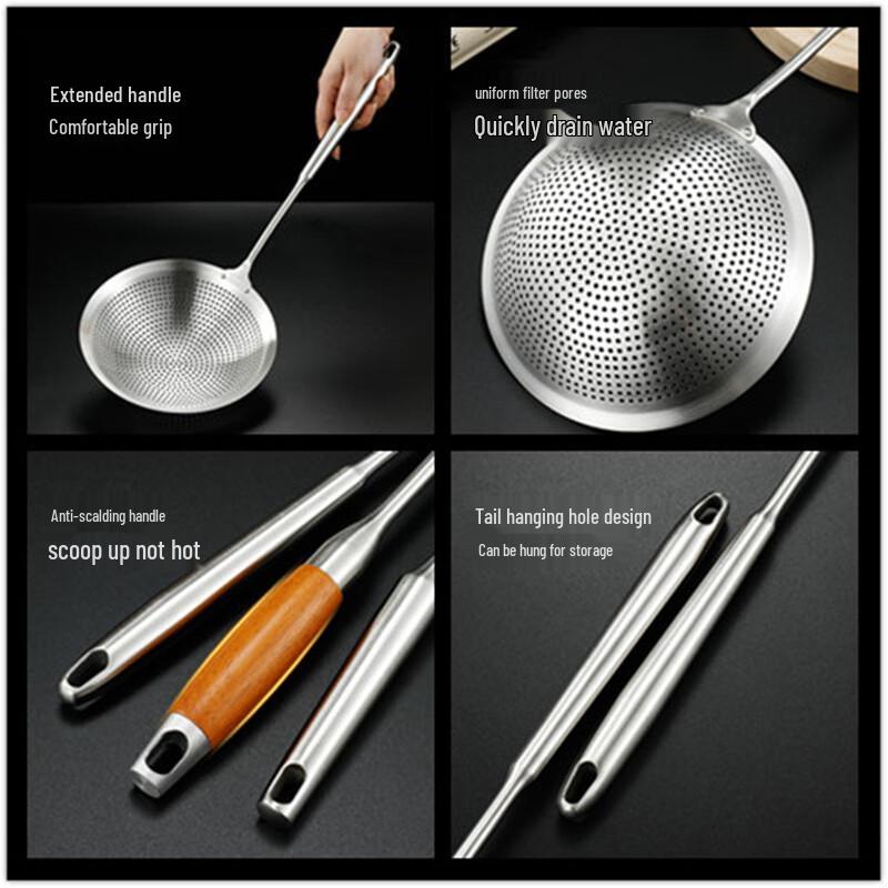 Zhaoran 304 Food Grade Stainless Steel Skimmer Ladle