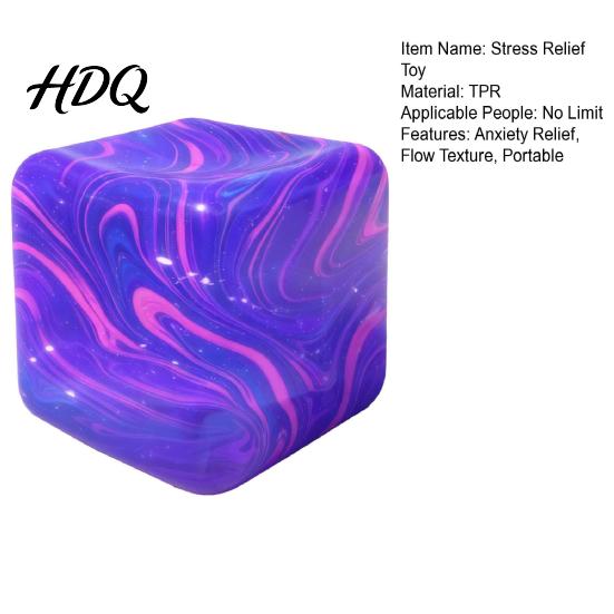 Hand Stress Ball Flow Texture Cube Anxiety Relief Squeeze Sensory Toy Slow Rebound Decompression Home Office Relaxation Tool