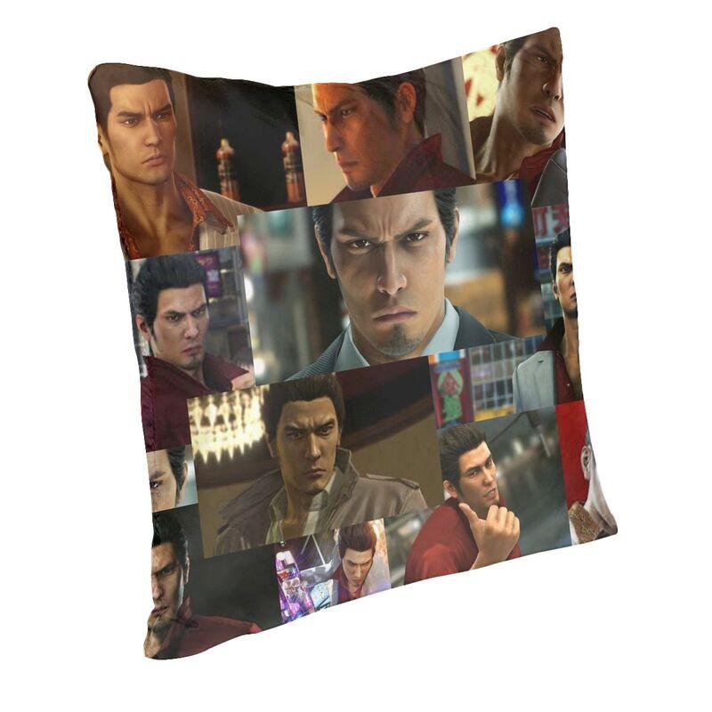 Kiryu Kazuma Yakuza Montage Cushion Cover Sofa Living Room Square Throw Pillow Cover 45X45Cm
