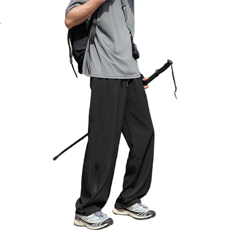 SWAMP AREA Outdoor Lightweight Quick-Dry Hiking Pants for Men, Spring And Summer Waterproof Straight-Leg Cargo Pants WS098 Matte Black XL