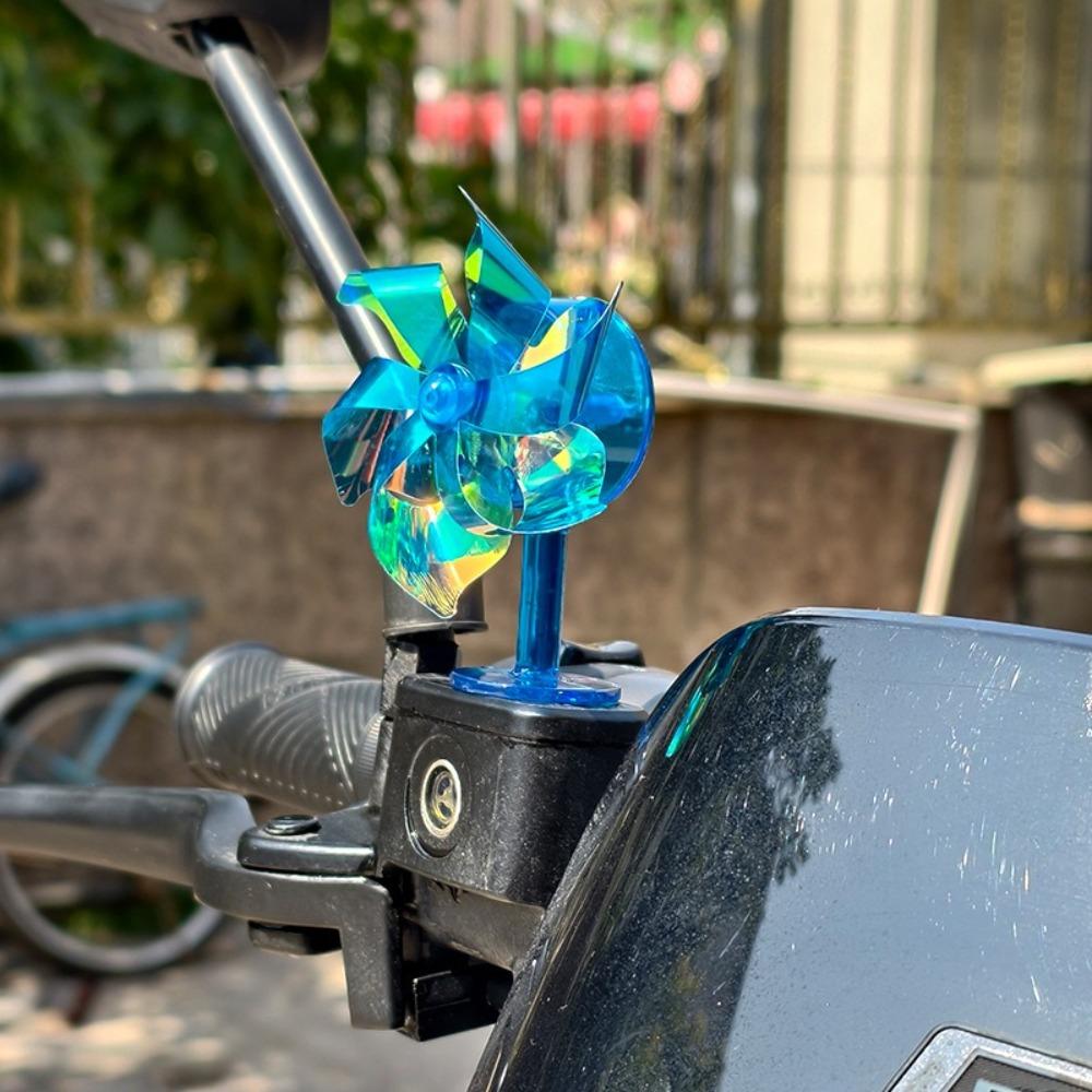 2Pcs Colorful Motorcycle Handlebar Windmill LED Lights Windmills Ornament  Night Safety