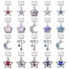 New Shiny Bow Knot Butterfly Moon Star Zircon Pendant Italian Charm Link Fit 9MM Bracelet Stainless Steel Women Men DIY Making