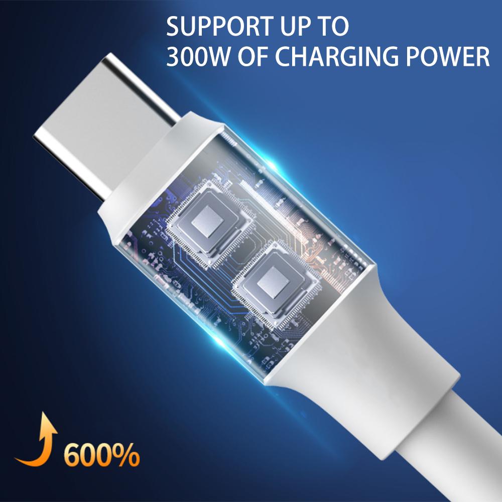 Robustes dickes Typ-C-Kabel 300W Superschnellladung USB-C-Handyladegerät Datenkabel für Android Samsung Xiaomi Typ-C-Kabel