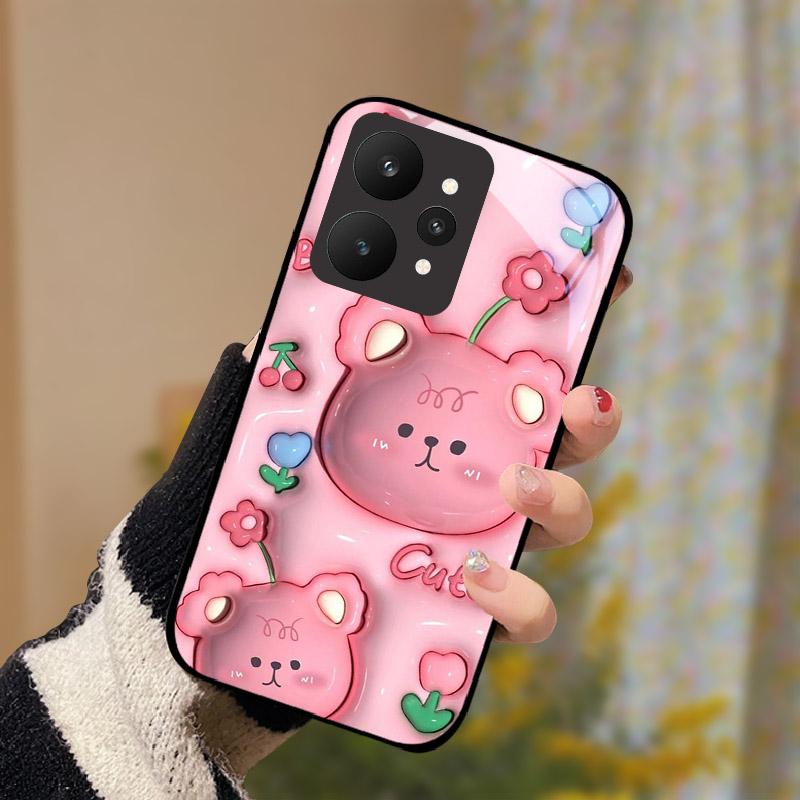 Luxus Gehärtetes Glas Hülle Für Realme 15 5G RMX5106 RMX5105 Handyhülle Vollständig Schützend Stoßfest Hülle Fundas Cartoon Capa