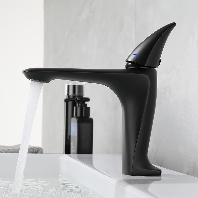 New Basin Faucet Hot and Cold Bathroom Single Lever Brass Brush Gold Sink Mixer Decked Sink Mixer Brass Grey Chrome