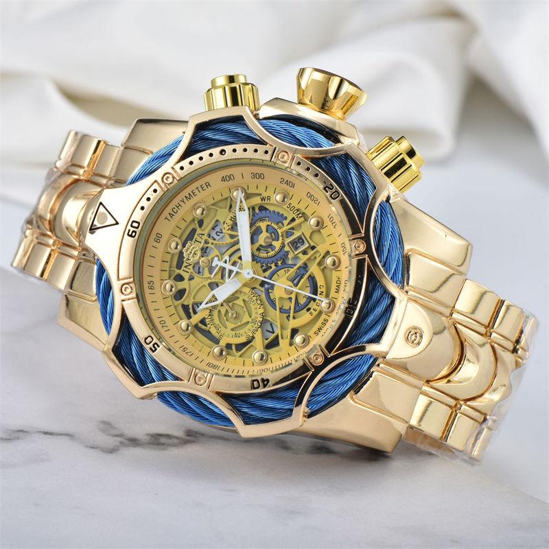 

Мужские часы с большим циферблатом, стальным браслетом, спортивные кварцевые часы, модные наручные часы для улицы