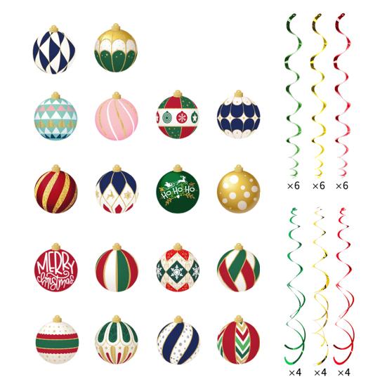 48 ks Vánoční závěsné spirály dekorace žárovka sněhová vločka stropní girlanda pro domov kancelář nákupní centrum zimní sváteční výzdoba