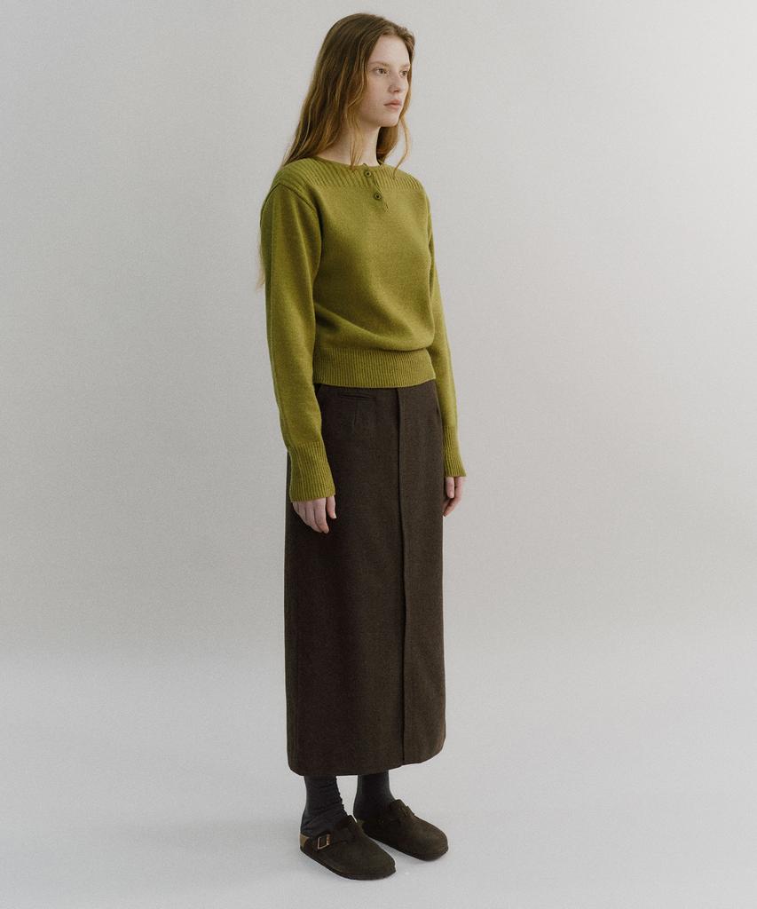 Aubeuawo Lip Pencil Skirt (Brown)