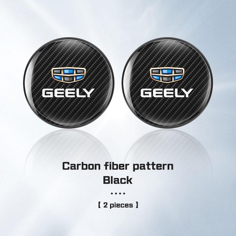2Pcs Carbon Fiber Leather Car Coaster Water Cup Mat For Geely Galaxy L7 L6 Boyue Borui Coolray Non-slip Pad Interior Accessories
