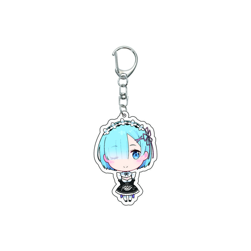 55MM Anime Re:ZERO - Iniziare la Vita in un Altro Mondo Portachiavi Natsuki Subaru Emilia Portachiavi Piastra Modello Acrilica Regali di Natale