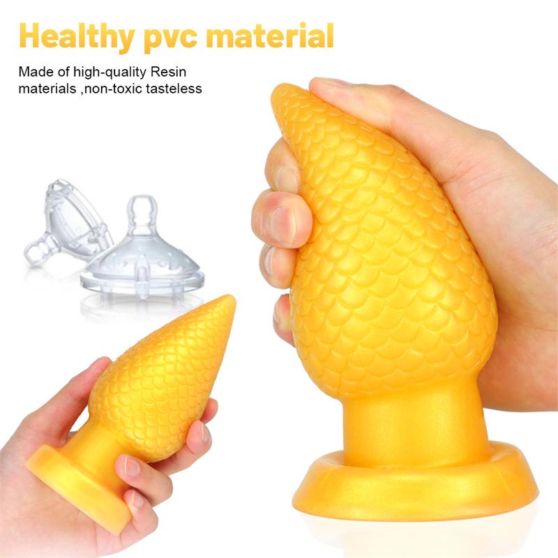 Golden Pine Cone Butt Plug Masturbation Stick Backyard Butt Plug Sex Toys Backyard Big Butt Plug