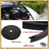15Ft 4.5M Rubber Seal Strip Door Edge Pinchweld Trim Steel Insert Waterproof
