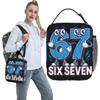 67 Brainrot Italian Meme Funny Six Seven 6-7 Lunch Bag Portable Lunch Box Men School Cooler Bag Fashion Thermal Tote Handbags
