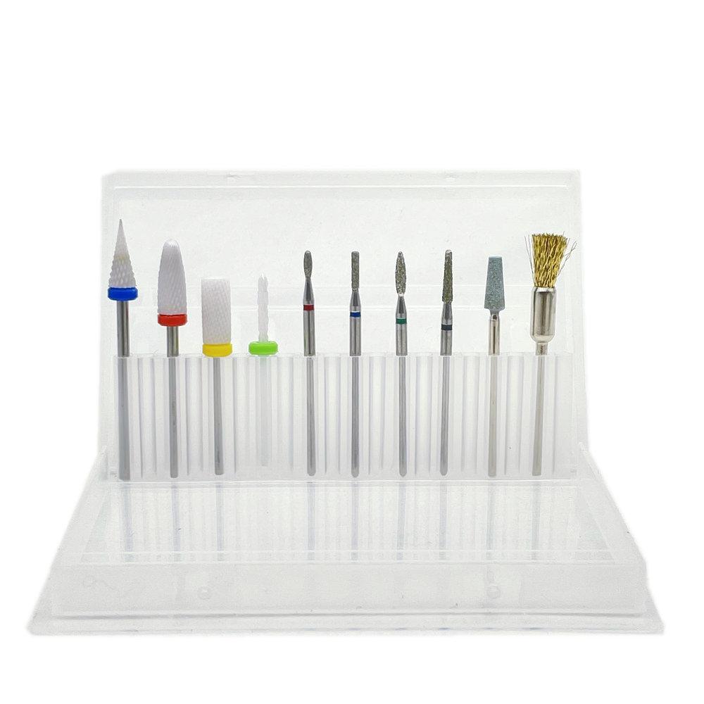 10pcs Manicure Ceramic Nail Drill Bits Set Removing Gel Varnish Drill Manicure Machine Pedicure Nail Bits for Electric Drill