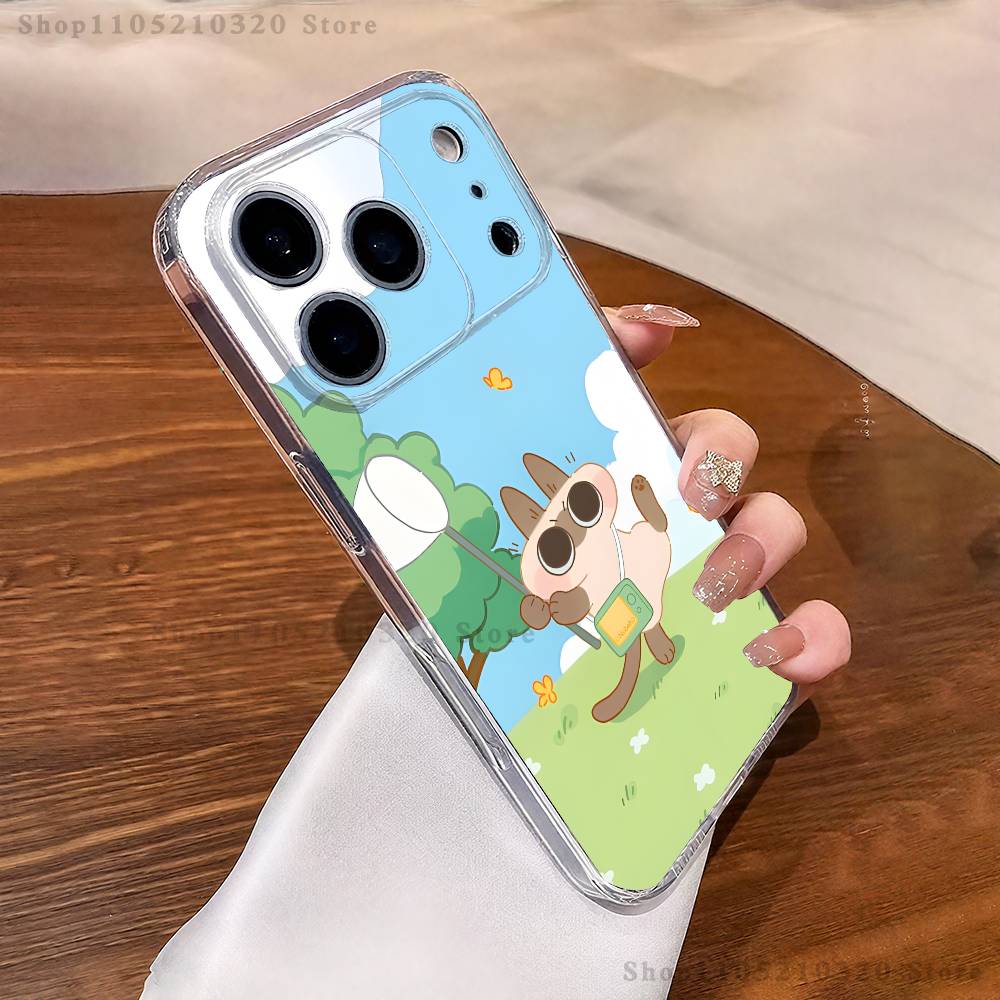 

A-Azukisan Cat Cute Phone Case For iPhone 17,16,15,14,13,12,11 Pro,Max,Plus,XR,Mini,E Clear Full-coverage Soft Cover iPhone15PROMAX