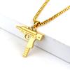 Uzi Submachine Gun Geometric Alloy Pendant Chain Necklace For Men And Women Fashion Accessory