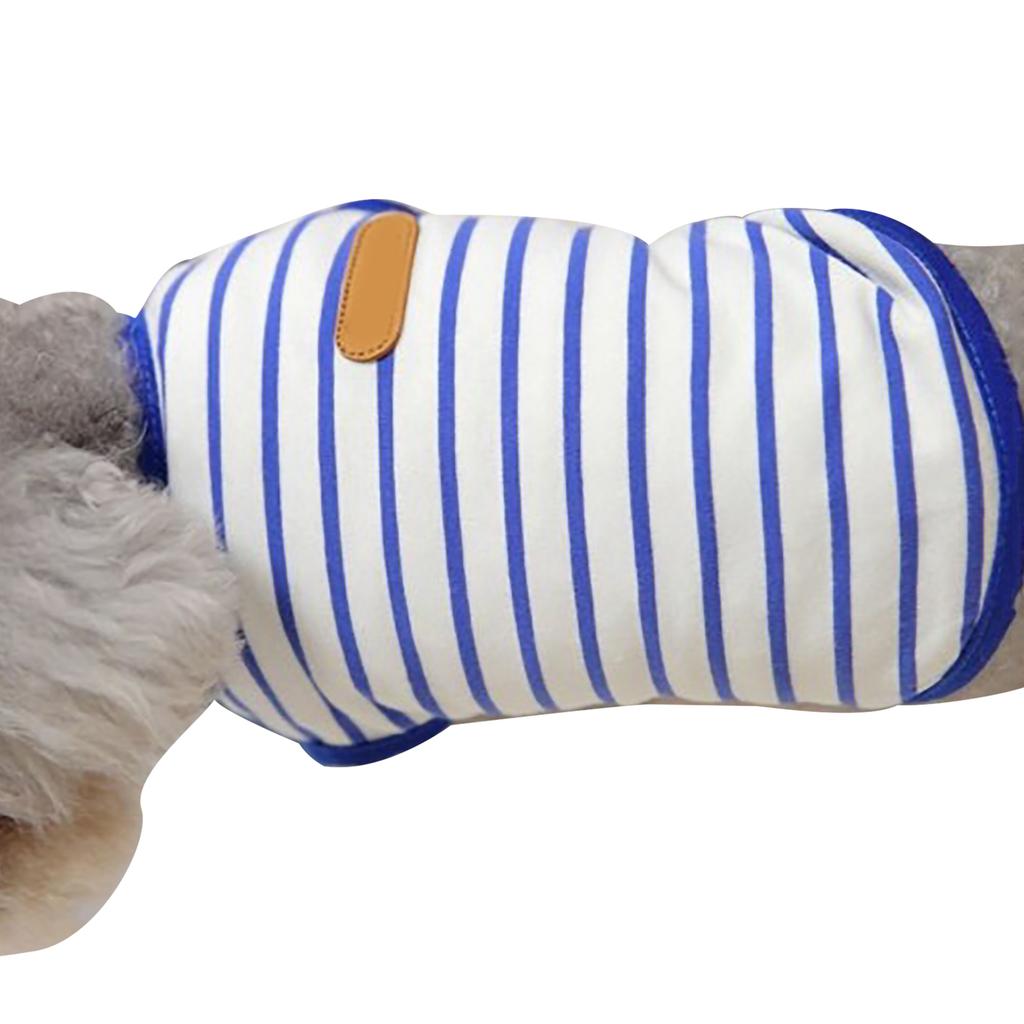 Dog Striped T Shirt Fashionable Soft Comfortable Stretchy Pet Vest for Bichon Frise Schnauzer Teddy Blue XL