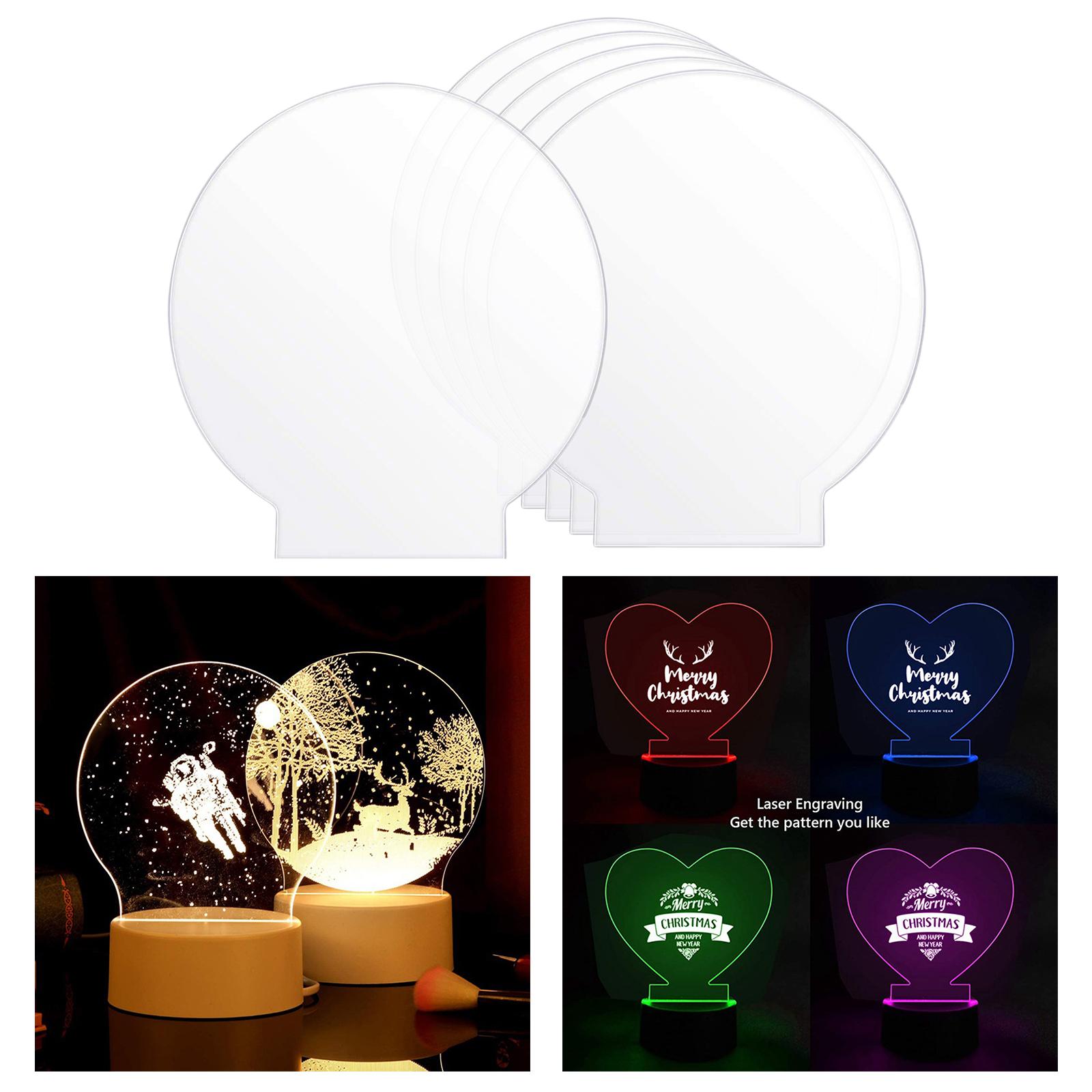 6 Pieces Acrylic Sheet, Transparent Cast for LED Light Base, 0.08 Inch / 2mm