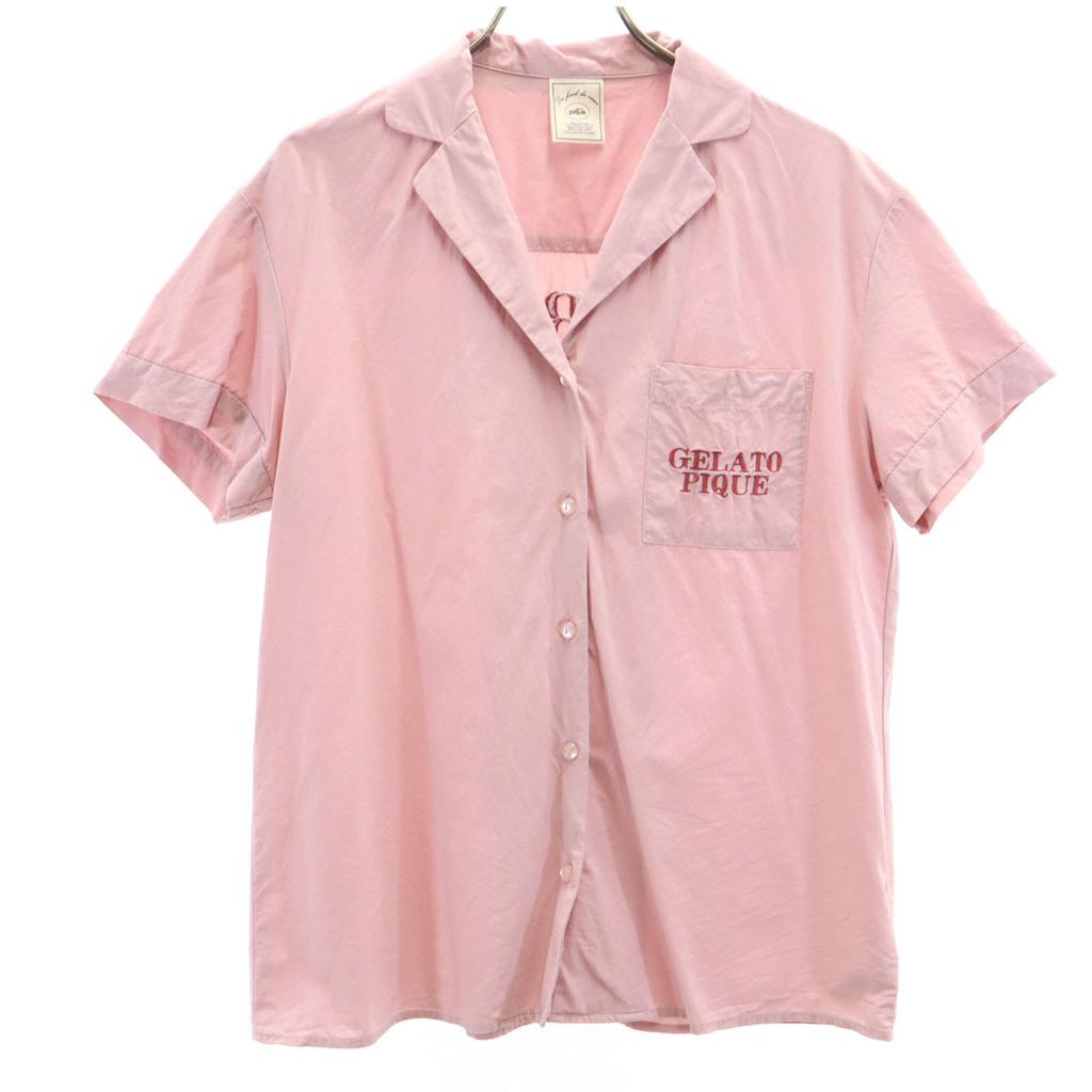 gelato pique Short Sleeve Diner Open Collar Shirt F Pink Women Used