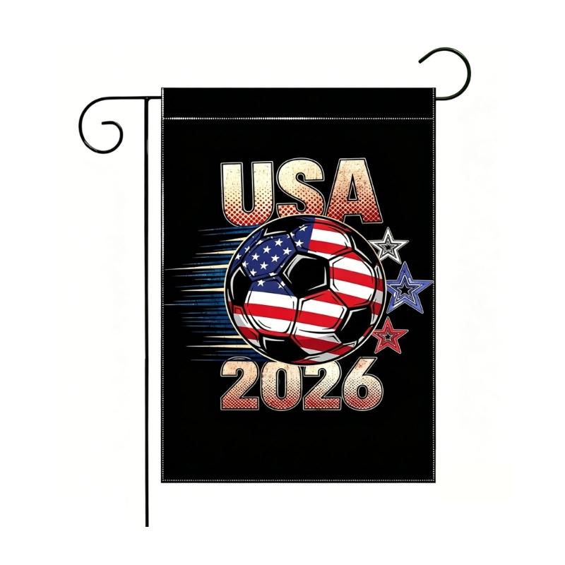 Bold 30x45cm Football Themed Yard Flag Produced Of Strong Cloth For External Decoration