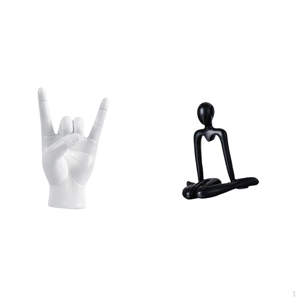 Rock Gesture Thinker Hand Abstract Sculpture Creative Finger Figurine Statue for Apartment Bedroom