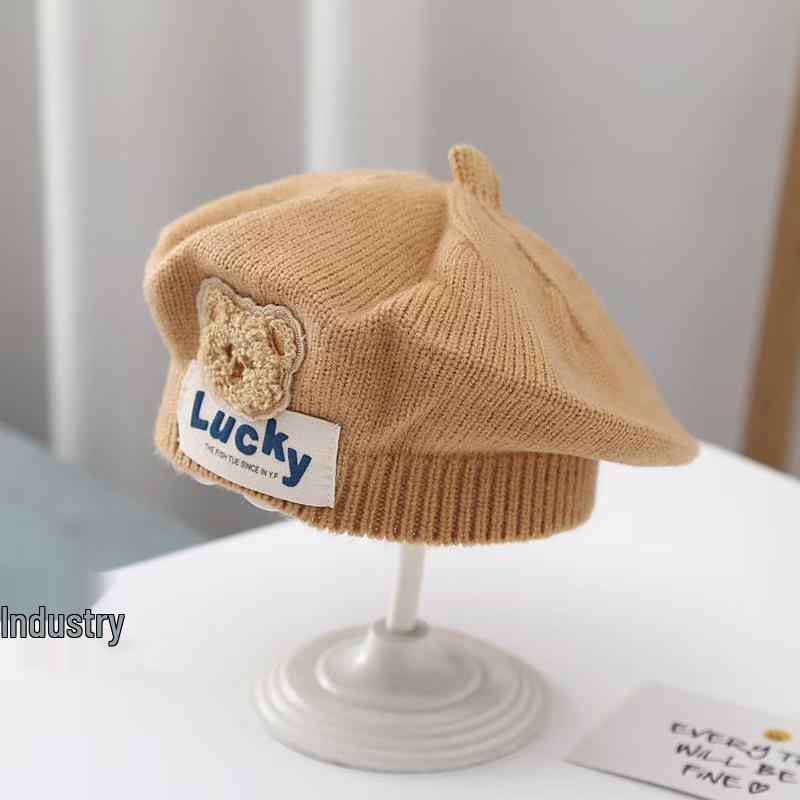 Infant Spring & Autumn Wool Beret - Cute Flower Knit Hat for Boys & Girls