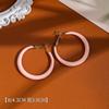 Pastel Macaron Earrings Women Dainty Drop Hoop Studs With Post Geometric Round Design Fresh Sweet Style