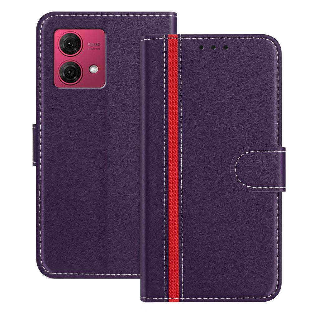 For Motorola Moto G84 5G Phone Cases Wallet Stand Color Splicing Leather Cover with Magnetic Clasp