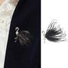 Creative Gold Plated Zircon Flamingo Brooch With Realistic Feathers Animal Lapel Pin For Stylish Outfit Accessories