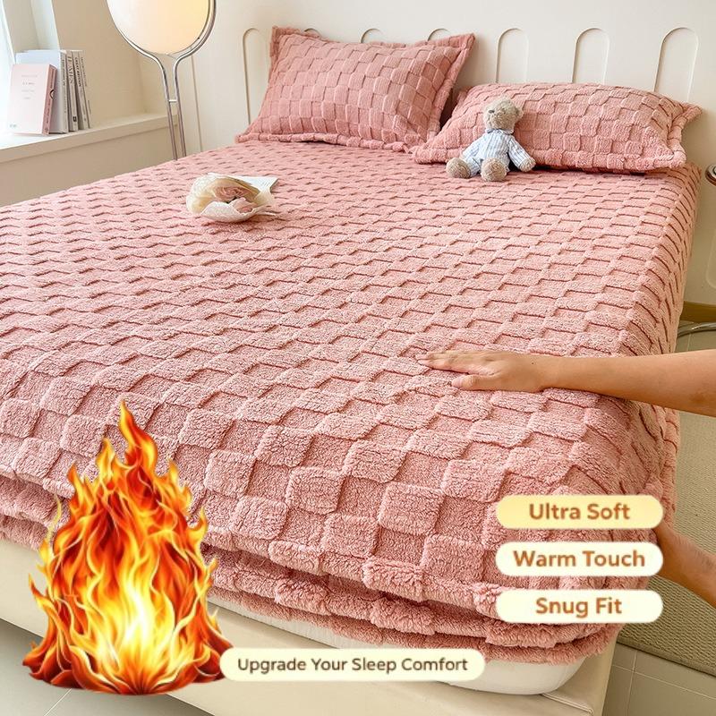2026 Autumn/Winter Tafu Velvet Bed Sheet Warm and Soft Bed Sheet Furry Mattress Cover Solid Color Thickened Mattress Protective Cover