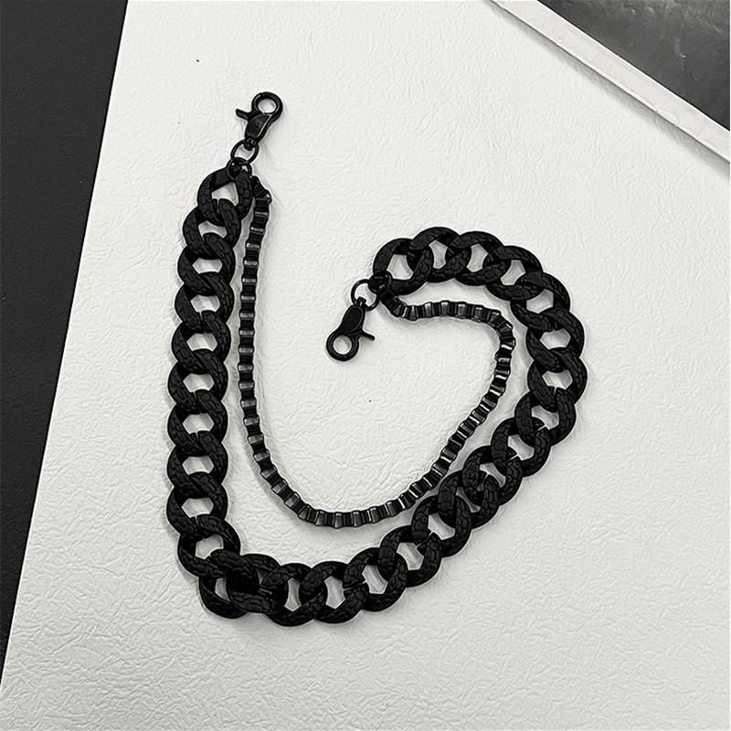 

Punk Rock Metal Acrylic Pants Waist Chain Men Women Key Chains Big Ring Wallet Keychain Jeans Unisex Hip-hop Jewelry Gift